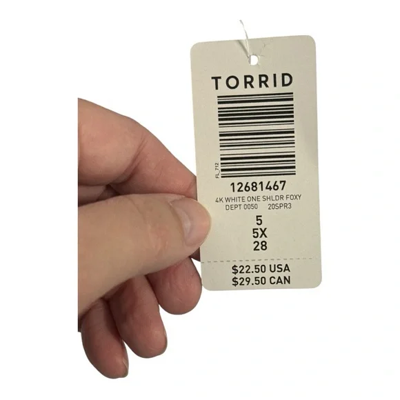 #270 NWT Torrid Foxy One Shoulder Tank - Picture 4 of 4